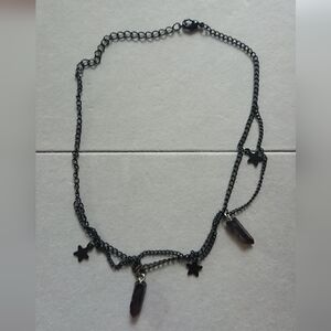 Dainty Black Star and charm Choker Necklace